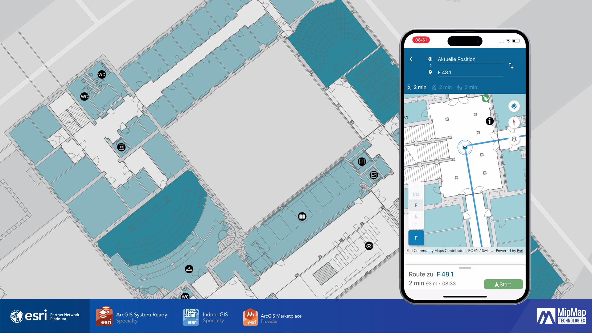Indoor positioning and routing interface