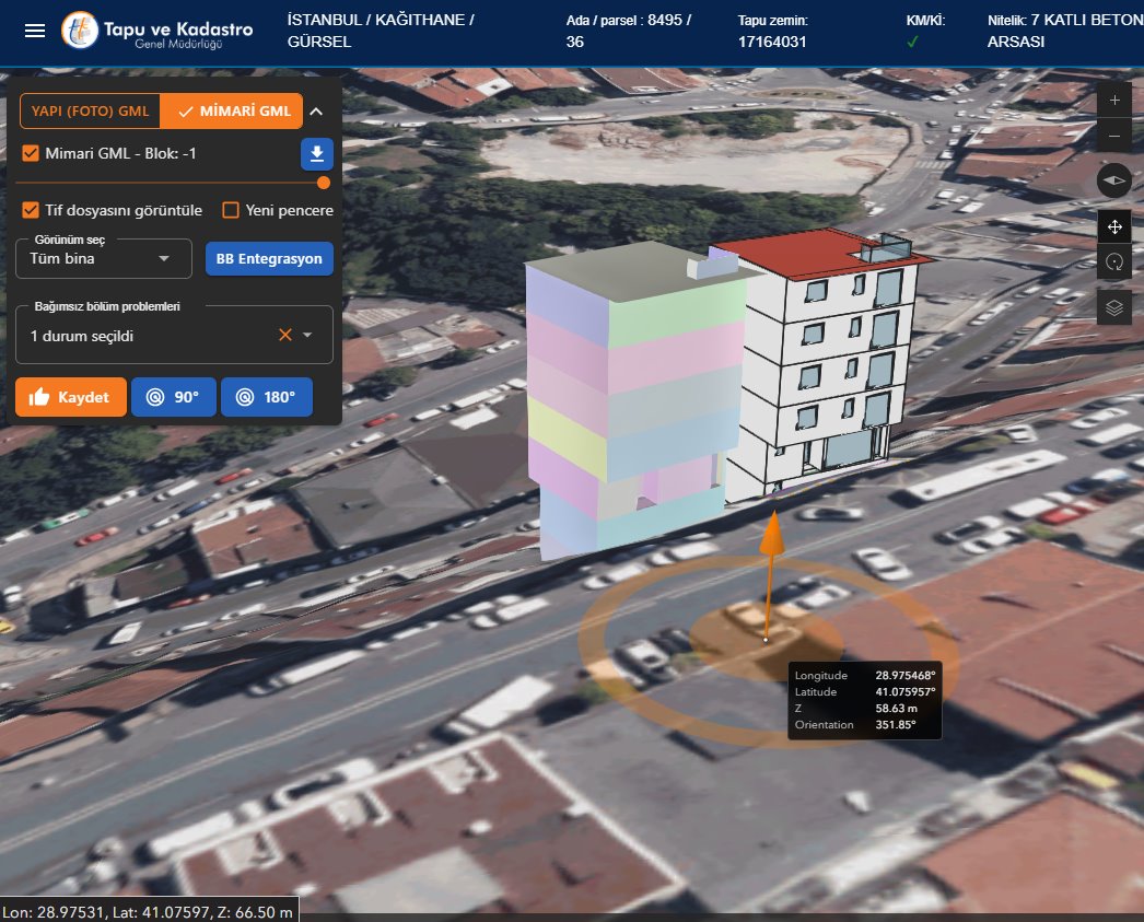 3D building stock and independent unit control in the cadastral platform